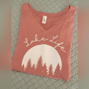 Lake Life Mauve V-Neck Tee